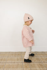 Mebie Baby Mebie Baby Light Pink Chunky Knit Beanie Angora Adjustable - 