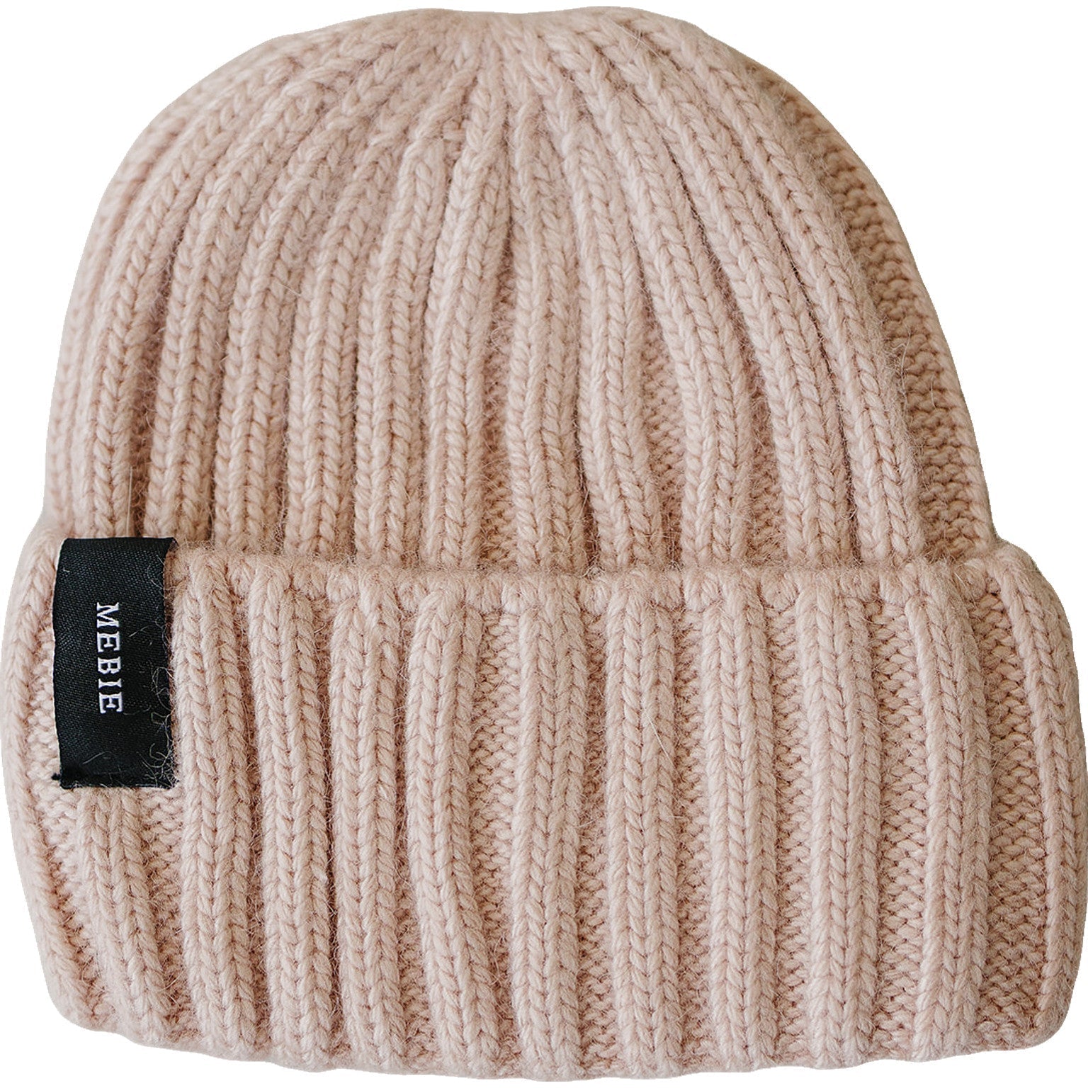 Mebie Baby Mebie Baby Light Pink Chunky Knit Beanie Angora Adjustable - 