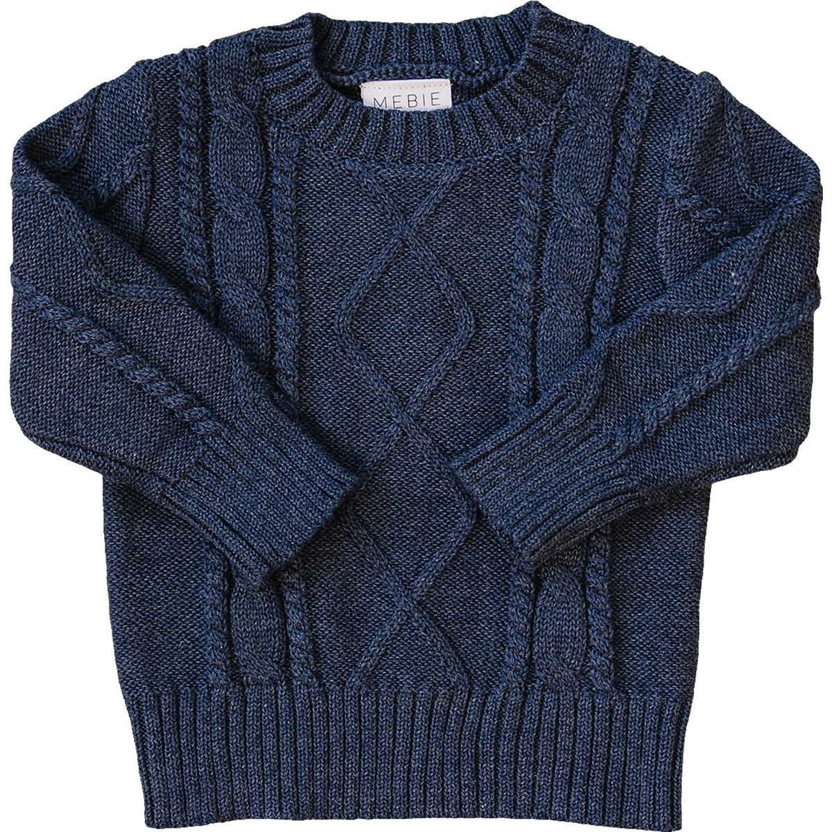 Mebie Baby Mebie Baby Navy Cable Knit Sweater 100 Percent Cotton - 
