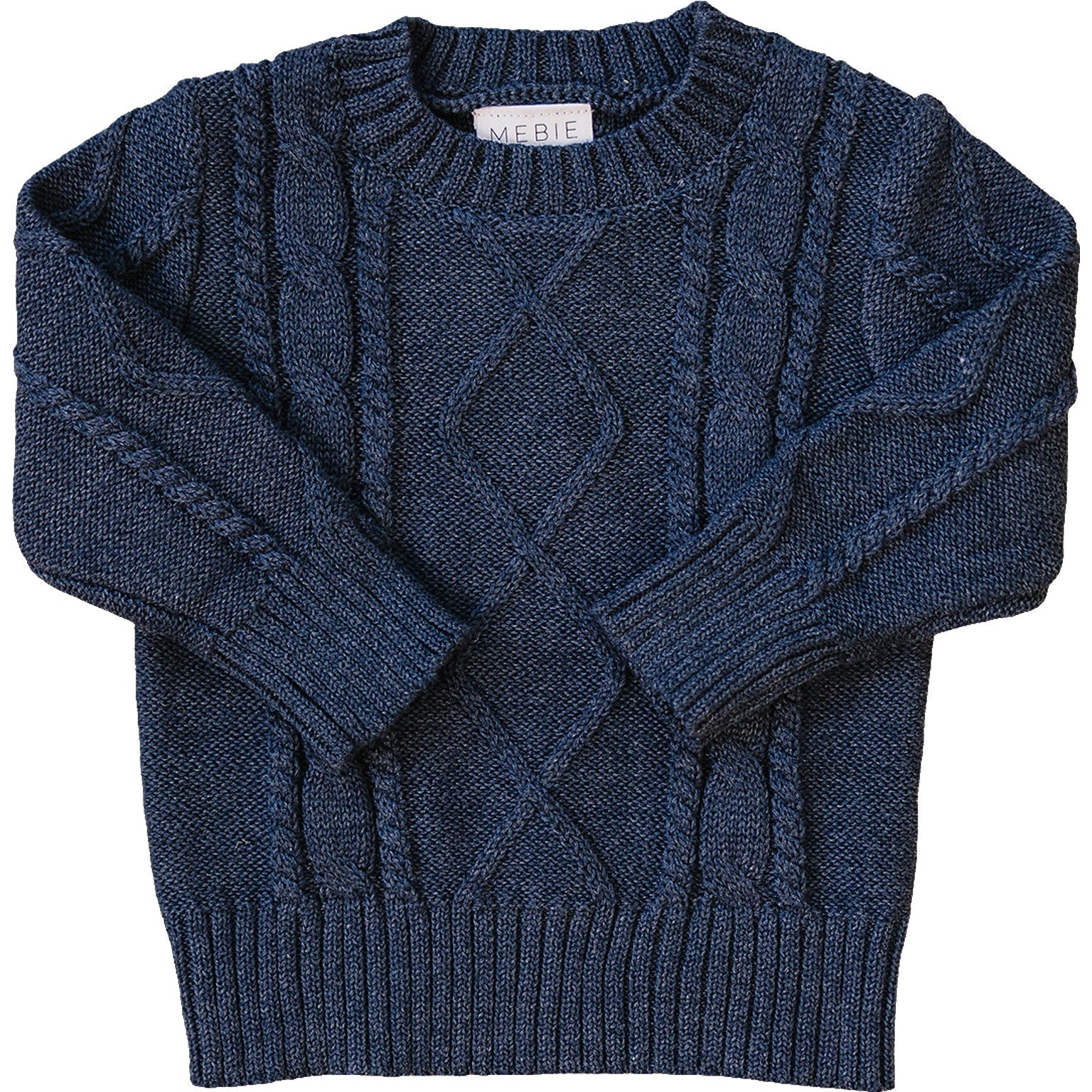 Mebie Baby Mebie Baby Navy Cable Knit Sweater 100 Percent Cotton - 