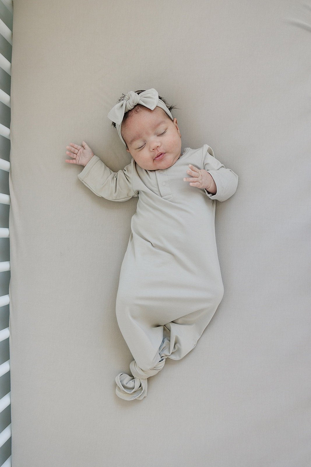 Mebie Baby Mebie Baby Oatmeal Bamboo Head Wrap One Size Newborn And Up Oeko Tex Certified - 