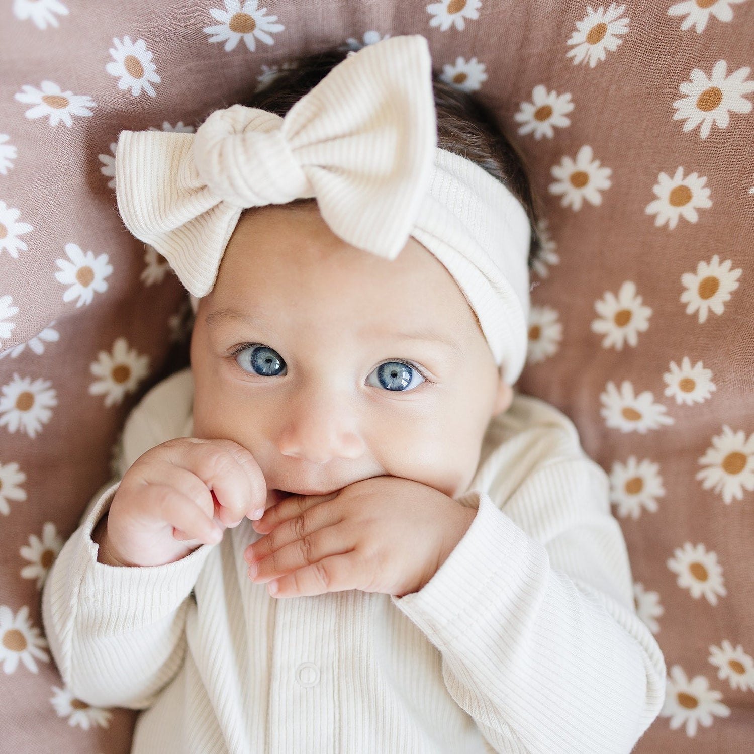 Mebie Baby Mebie Baby Organic Cotton Head Wrap For Newborns One Size - 