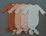 Mebie Baby Mebie Baby Organic Cotton Knot Gown Pale Pink Newborn Size Zero To Three - 