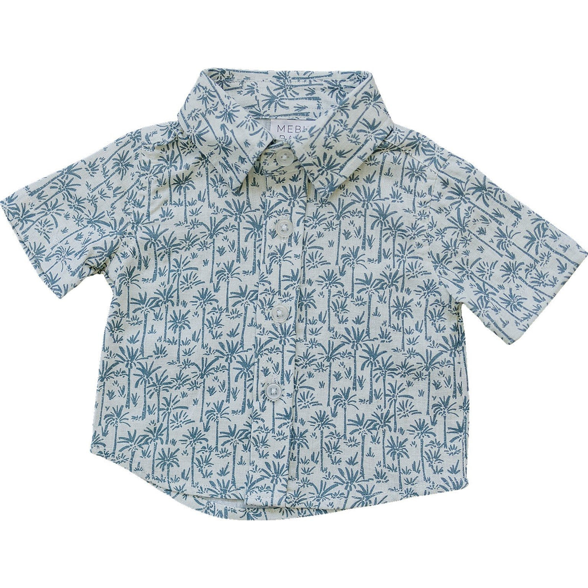 Mebie Baby Mebie Baby Palm Tree Linen Button Up Shirt For Baby And Toddler - 
