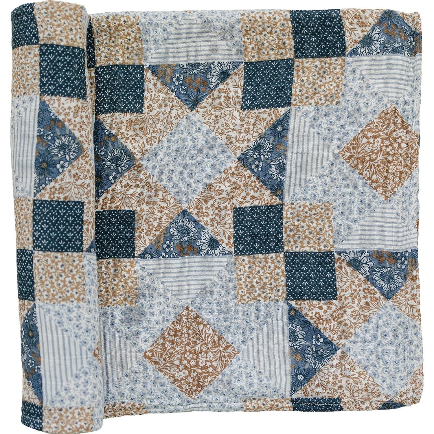 Mebie Baby Mebie Baby Patchwork Print Muslin Swaddle Blanket 100 Percent Cotton - 