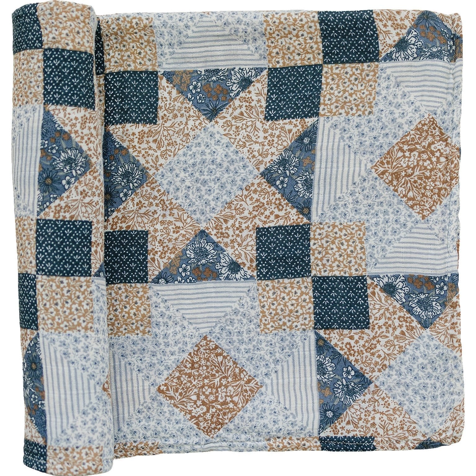 Mebie Baby Mebie Baby Patchwork Print Muslin Swaddle Blanket 100 Percent Cotton - 