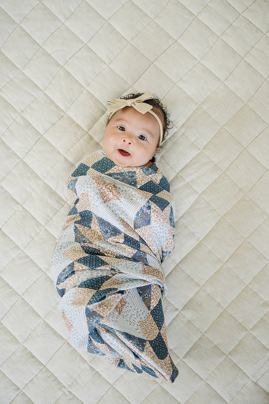 Mebie Baby Mebie Baby Patchwork Print Muslin Swaddle Blanket 100 Percent Cotton - 