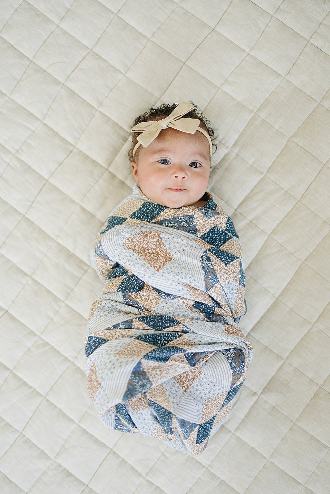 Mebie Baby Mebie Baby Patchwork Print Muslin Swaddle Blanket 100 Percent Cotton - 