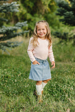 Mebie Baby Mebie Baby Pink Pointelle Long Sleeve Knit Tee For Baby Girls - 
