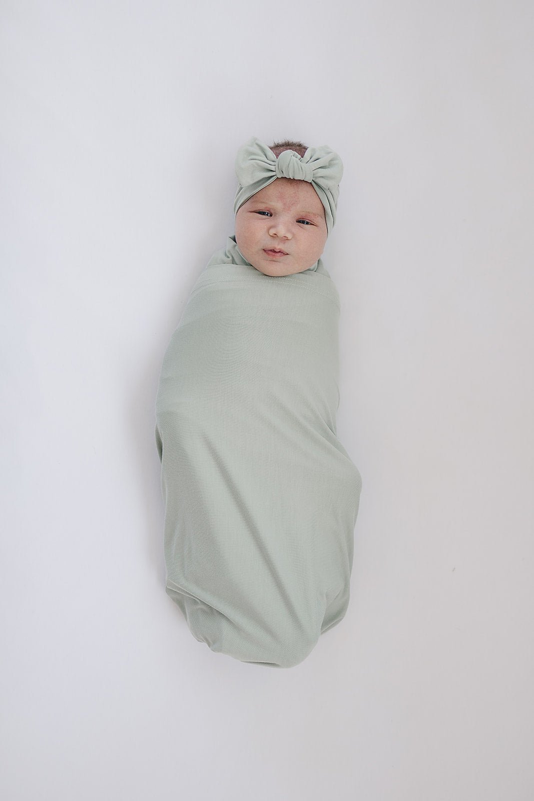 Mebie Baby Mebie Baby Sage Bamboo Swaddle Hat and Head Wrap Set - 
