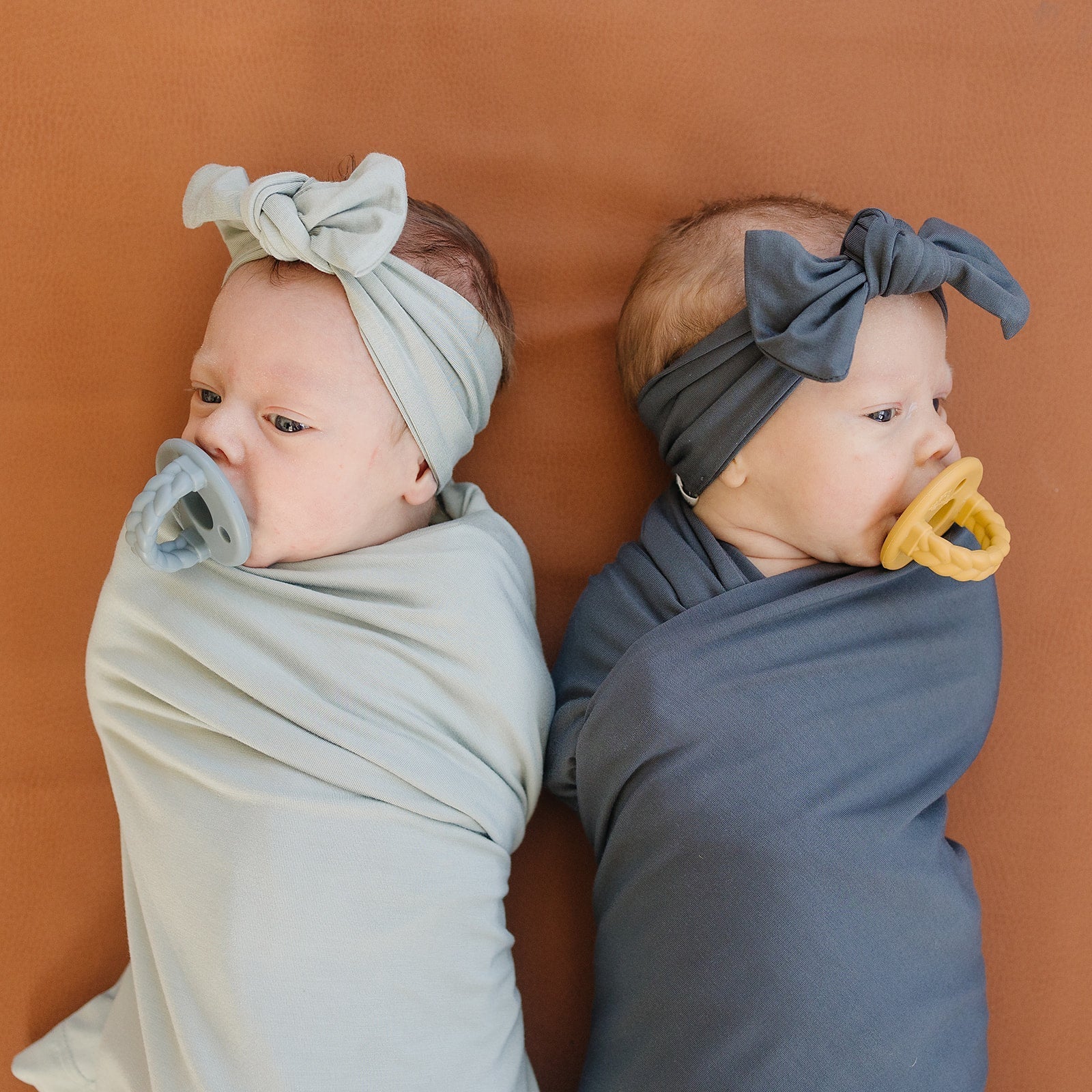 Mebie Baby Mebie Baby Sage Bamboo Swaddle Hat and Head Wrap Set - 