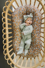 Mebie Baby Mebie Baby Sage Organic Cotton Ribbed Zippered Footed Pajamas With Dual Zippers - 