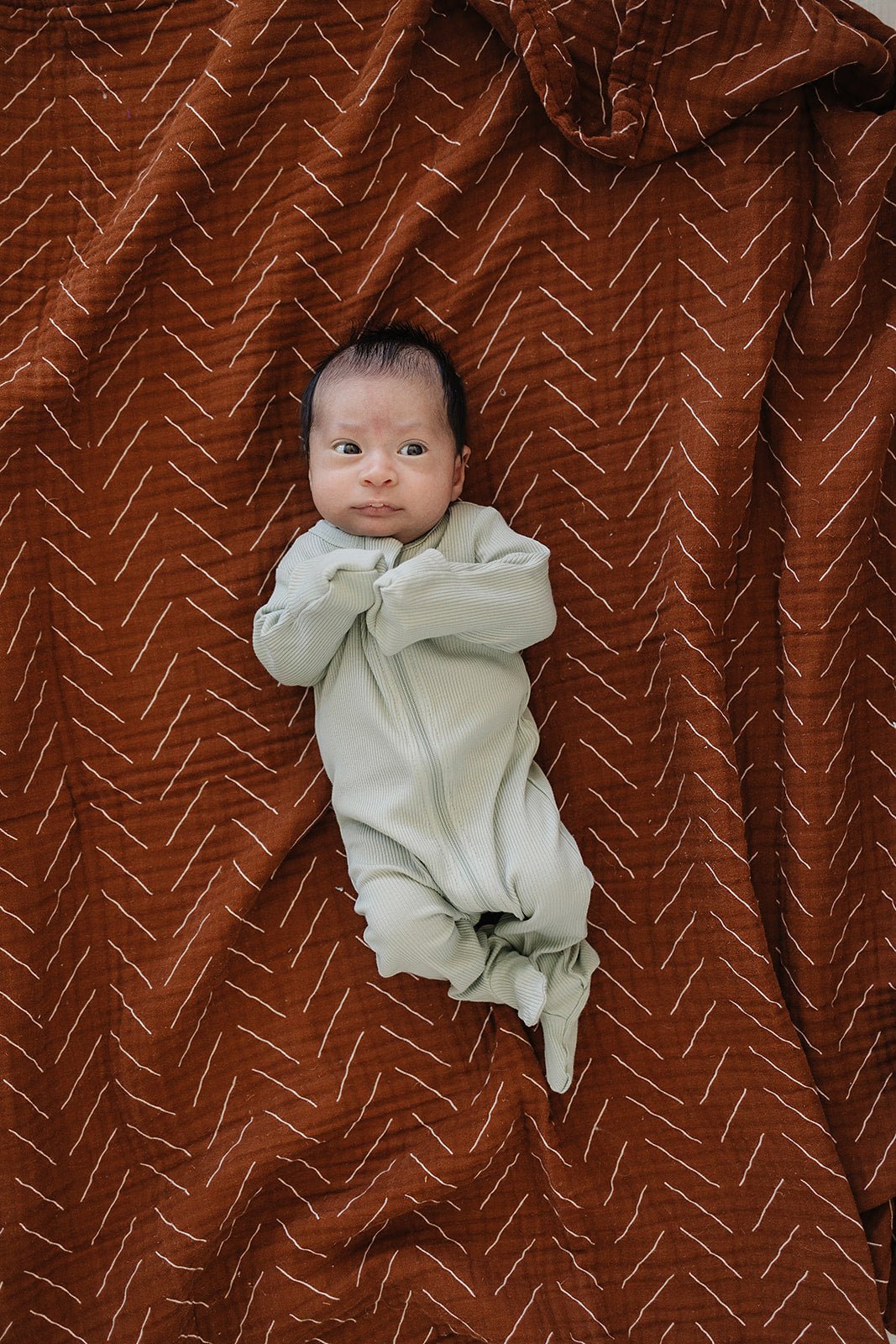 Mebie Baby Mebie Baby Sage Organic Cotton Ribbed Zippered Footed Pajamas With Dual Zippers - 