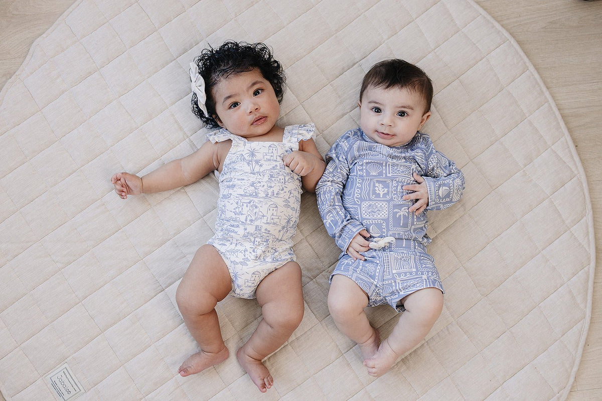 Mebie Baby Mebie Baby Santorini One Piece Swimsuit With Ruffle Details - 