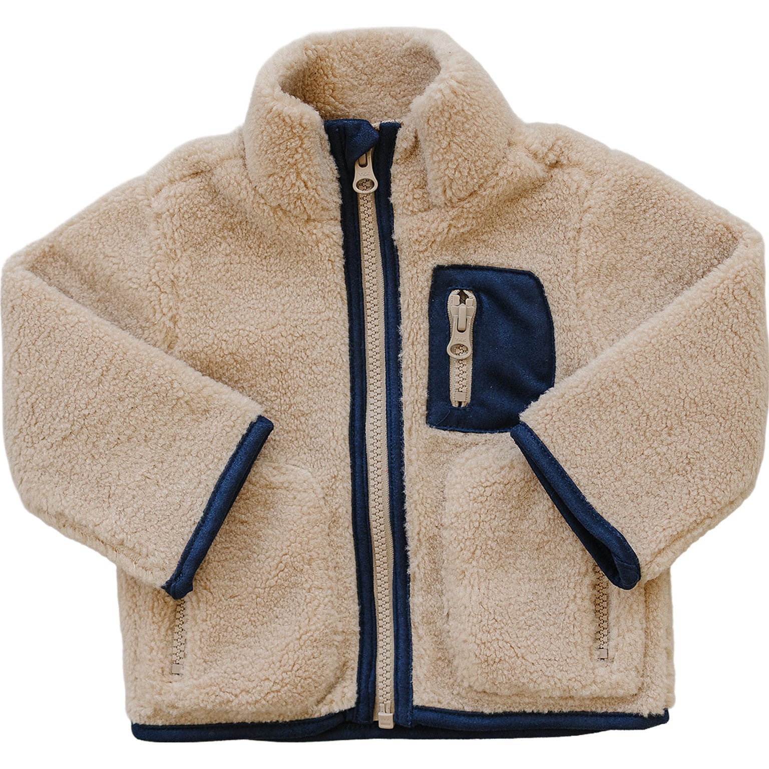 Mebie Baby Mebie Baby Sherpa Zip Up Jacket for Kids Cozy Fleece Outerwear - 
