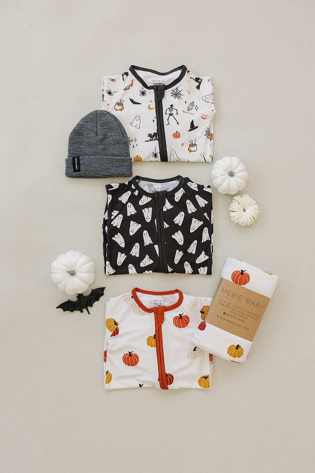 Mebie Baby Mebie Baby Spooky Bamboo Zipper Sleepers Halloween Pumpkin Print - 