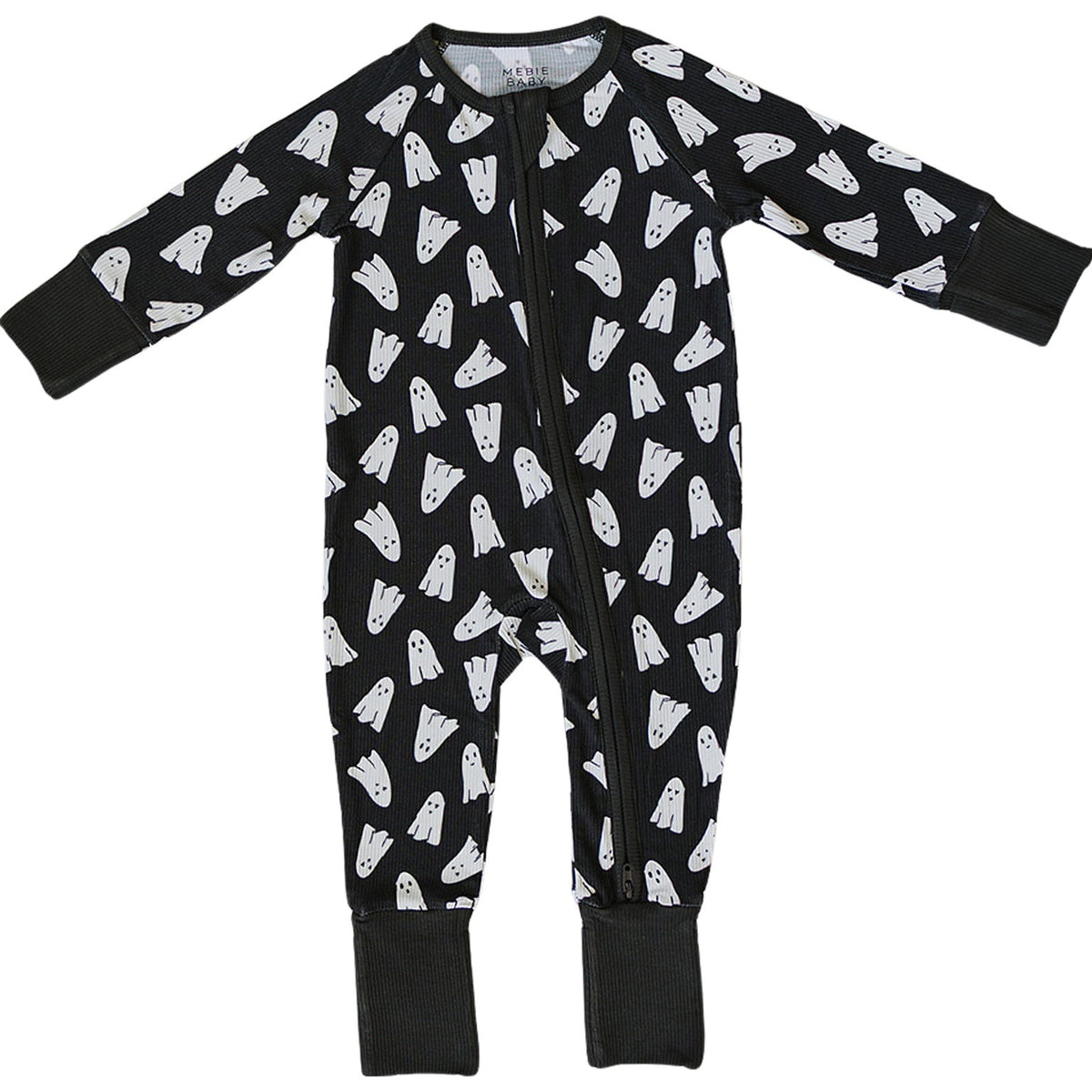 Mebie Baby Mebie Baby Spooky Bamboo Zipper Sleepers Halloween Pumpkin Print - 