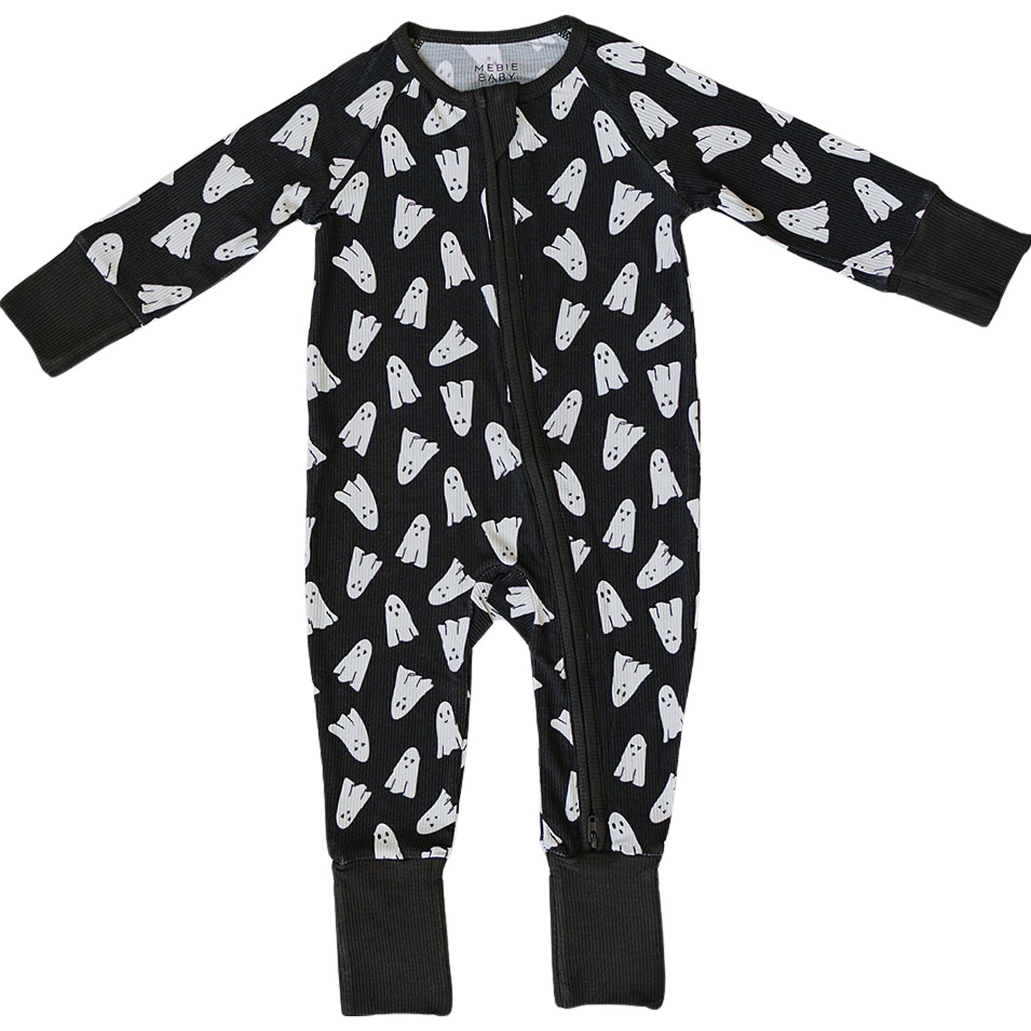 Mebie Baby Mebie Baby Spooky Bamboo Zipper Sleepers Halloween Pumpkin Print - 