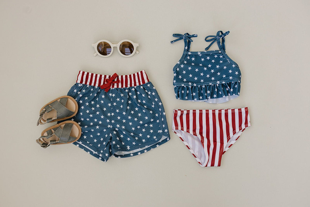 Mebie Baby Mebie Baby Stars and Stripes Bikini Set Final Sale - 
