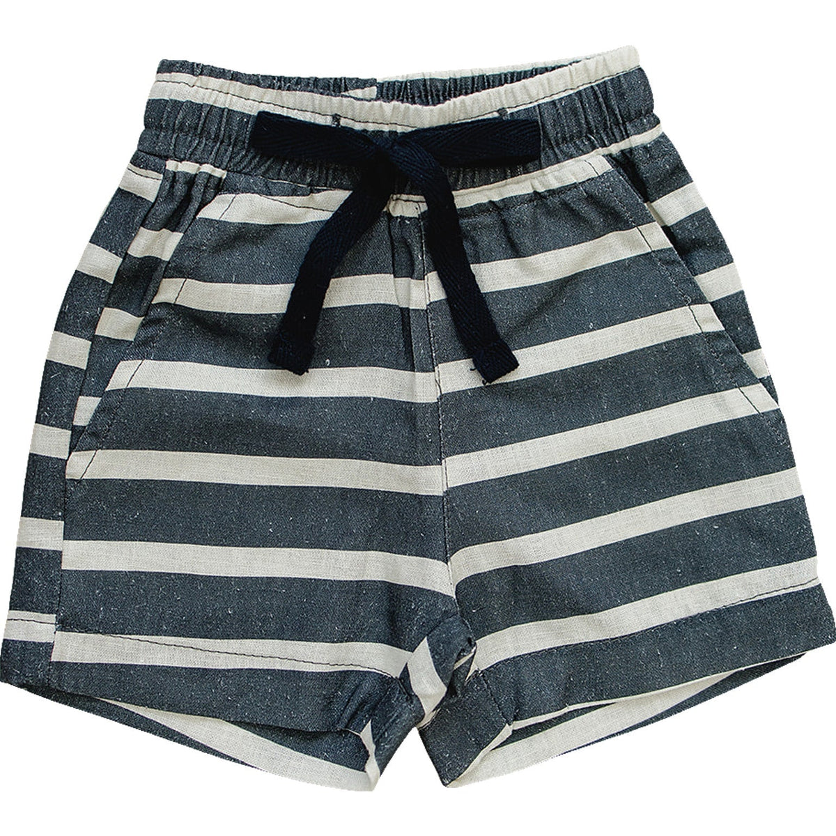 Mebie Baby Mebie Baby Stripe Linen Cotton Shorts Resort Wear For Summer - 