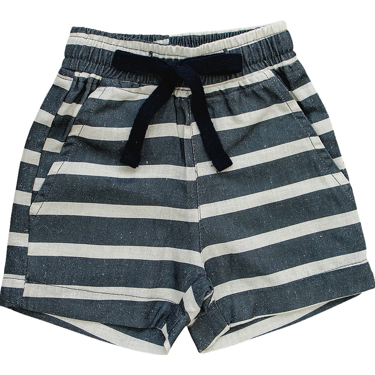Mebie Baby Mebie Baby Stripe Linen Cotton Shorts Resort Wear For Summer - 