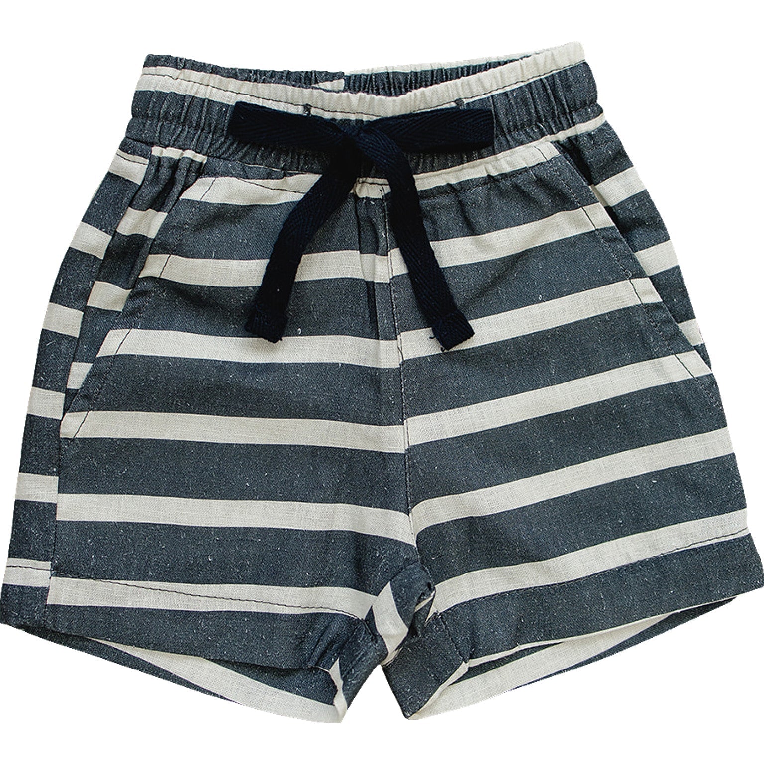 Mebie Baby Mebie Baby Stripe Linen Cotton Shorts Resort Wear For Summer - 