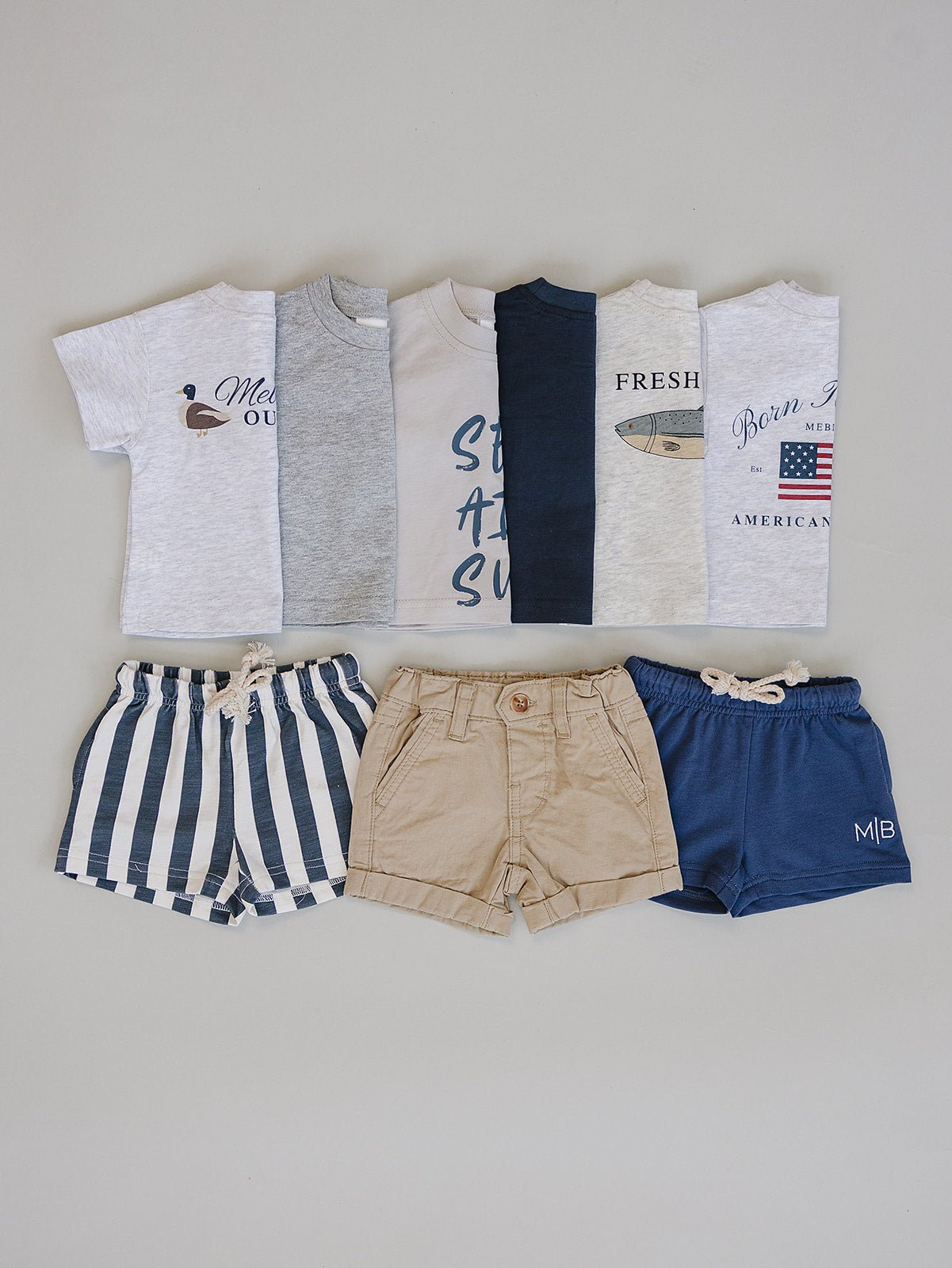 Mebie Baby Mebie Baby Stripe Shorts for Toddlers Soft Cotton Summer Wear - 