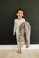 Mebie Baby Mebie Baby Taupe Checkered Bamboo Cozy Set For Babies And Toddlers - 
