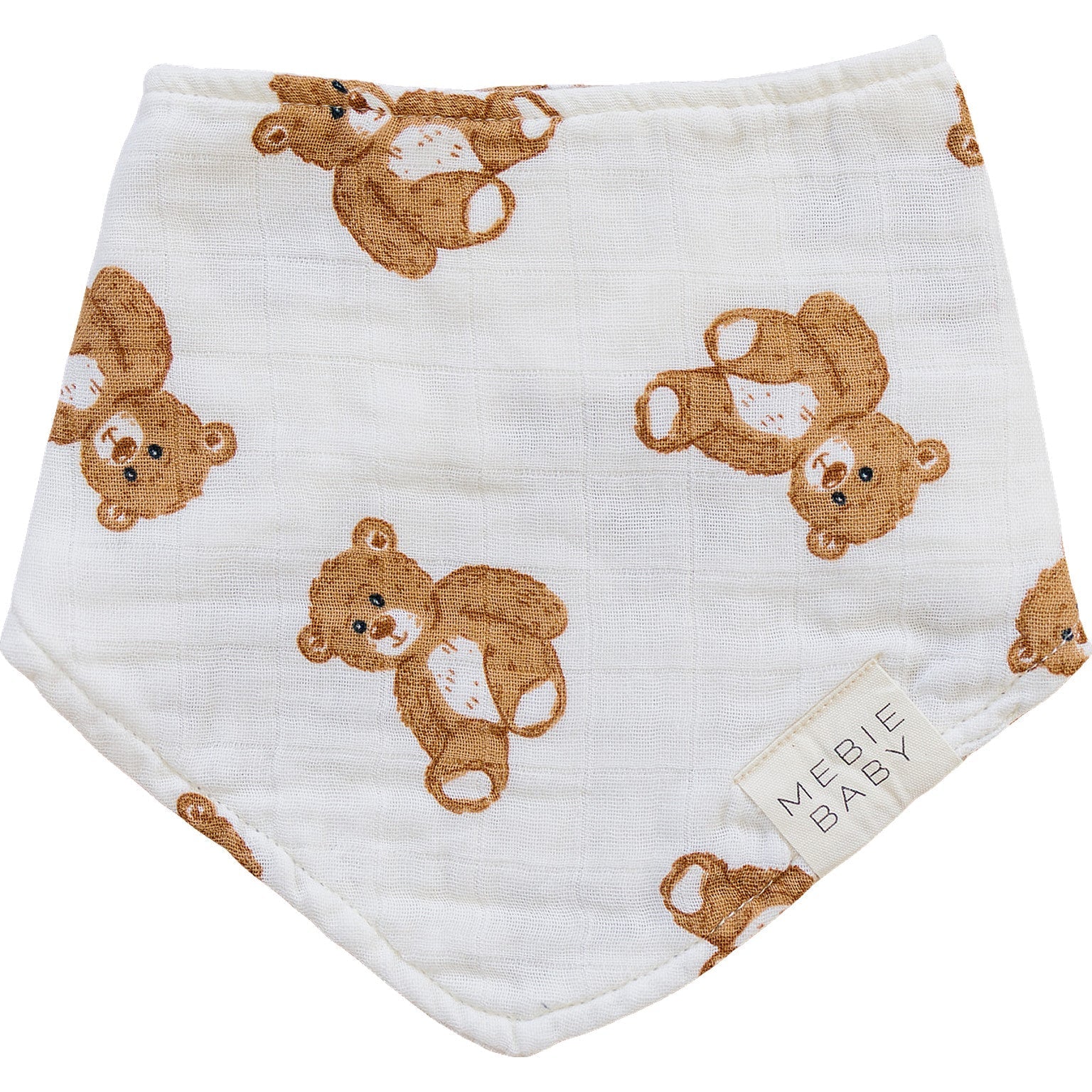 Mebie Baby Mebie Baby Teddy Bear Muslin Bib Oeko Tex Certified For Drool Spills - 