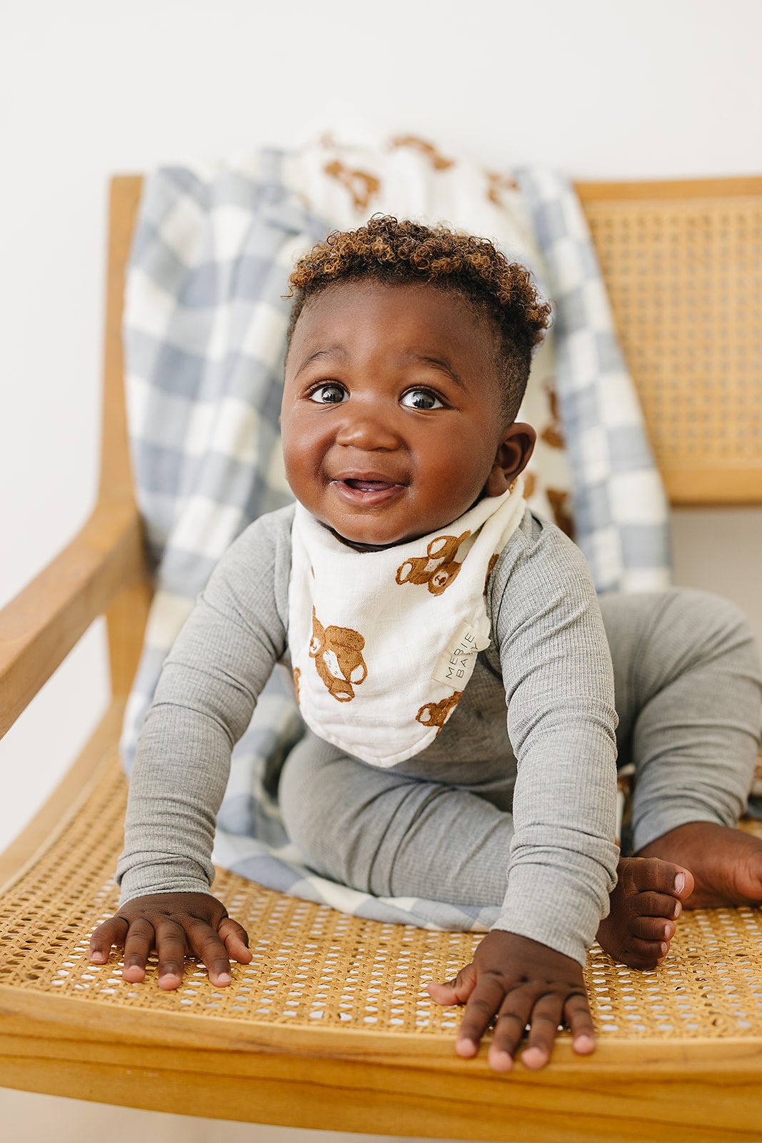 Mebie Baby Mebie Baby Teddy Bear Muslin Bib Oeko Tex Certified For Drool Spills - 