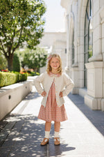 Mebie Baby Mebie Baby Vintage Pink Floral Dress Cotton Lace Peter Pan Collar Bow - 