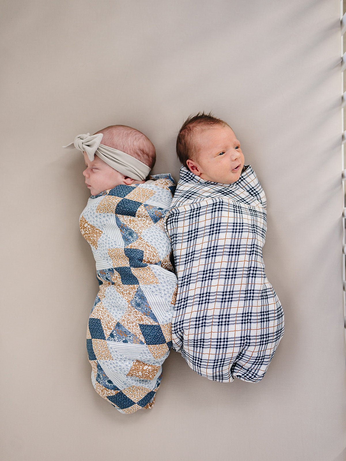 Mebie Baby Mebie Baby Vintage Plaid Muslin Swaddle Blanket 100 Percent Cotton - 