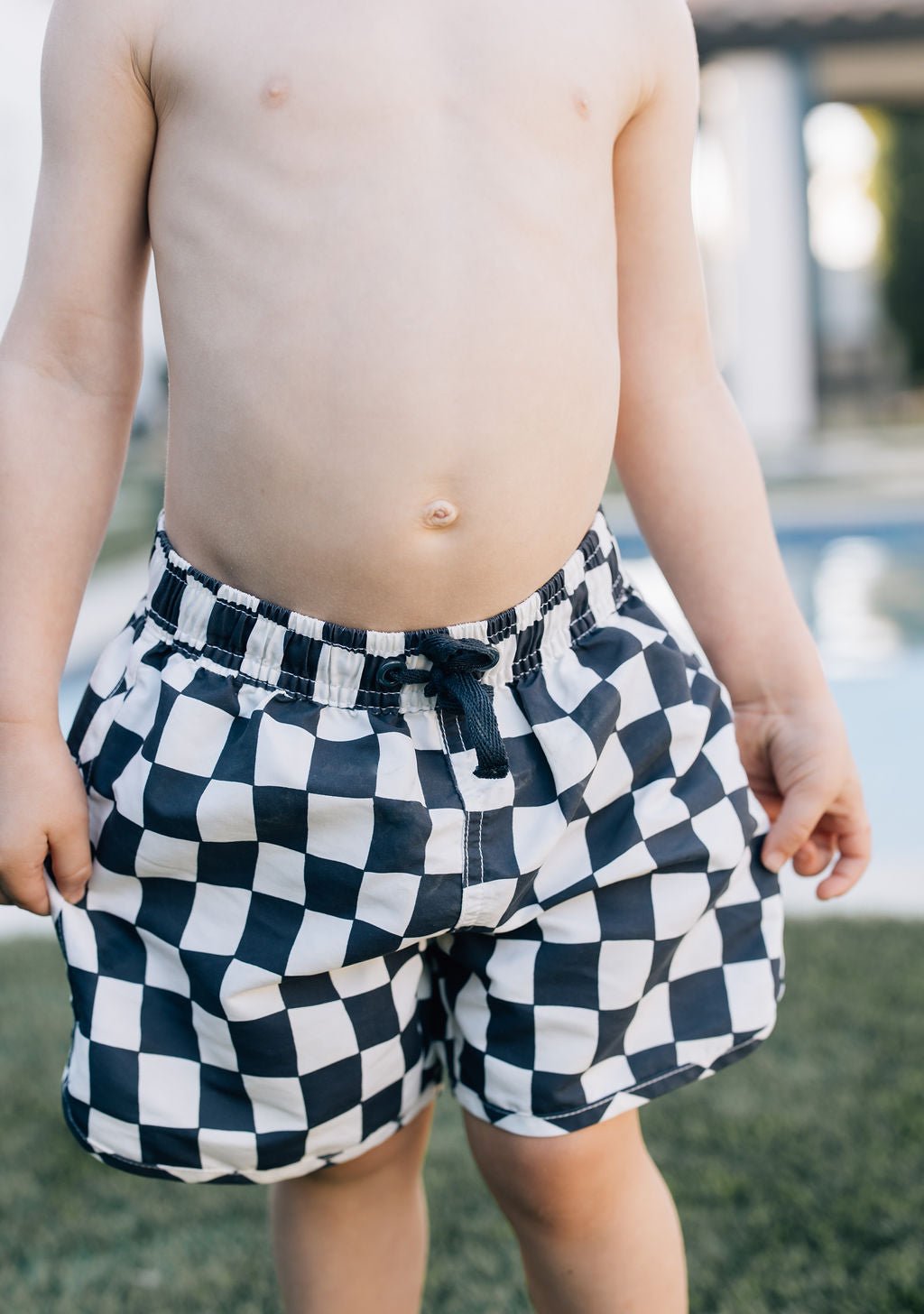 Mebie Baby Mebie Baby Wavy Checkered Swim Shorts For Babies Unisex - 