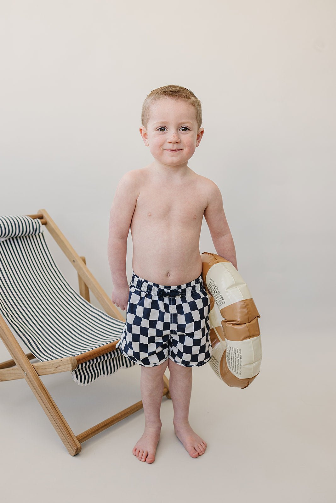 Mebie Baby Mebie Baby Wavy Checkered Swim Shorts For Babies Unisex - 