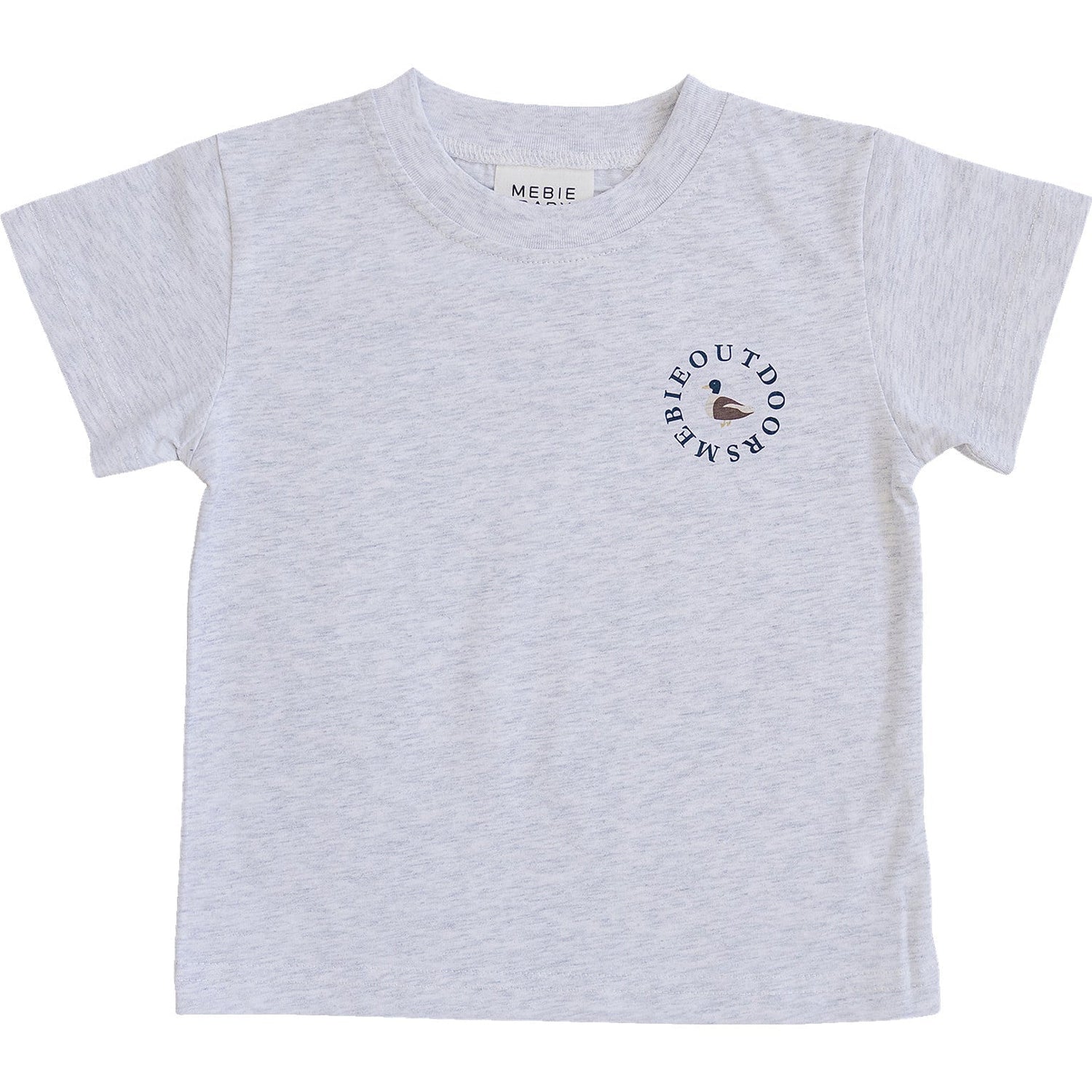 Baby tee with a duck graphic on the front, short sleeves, made of cotton.