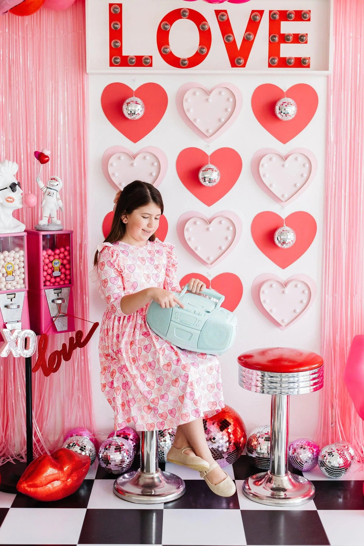 Mila & Rose ® Melt My Heart 3/4 Sleeve Ruffle Twirl Dress - 