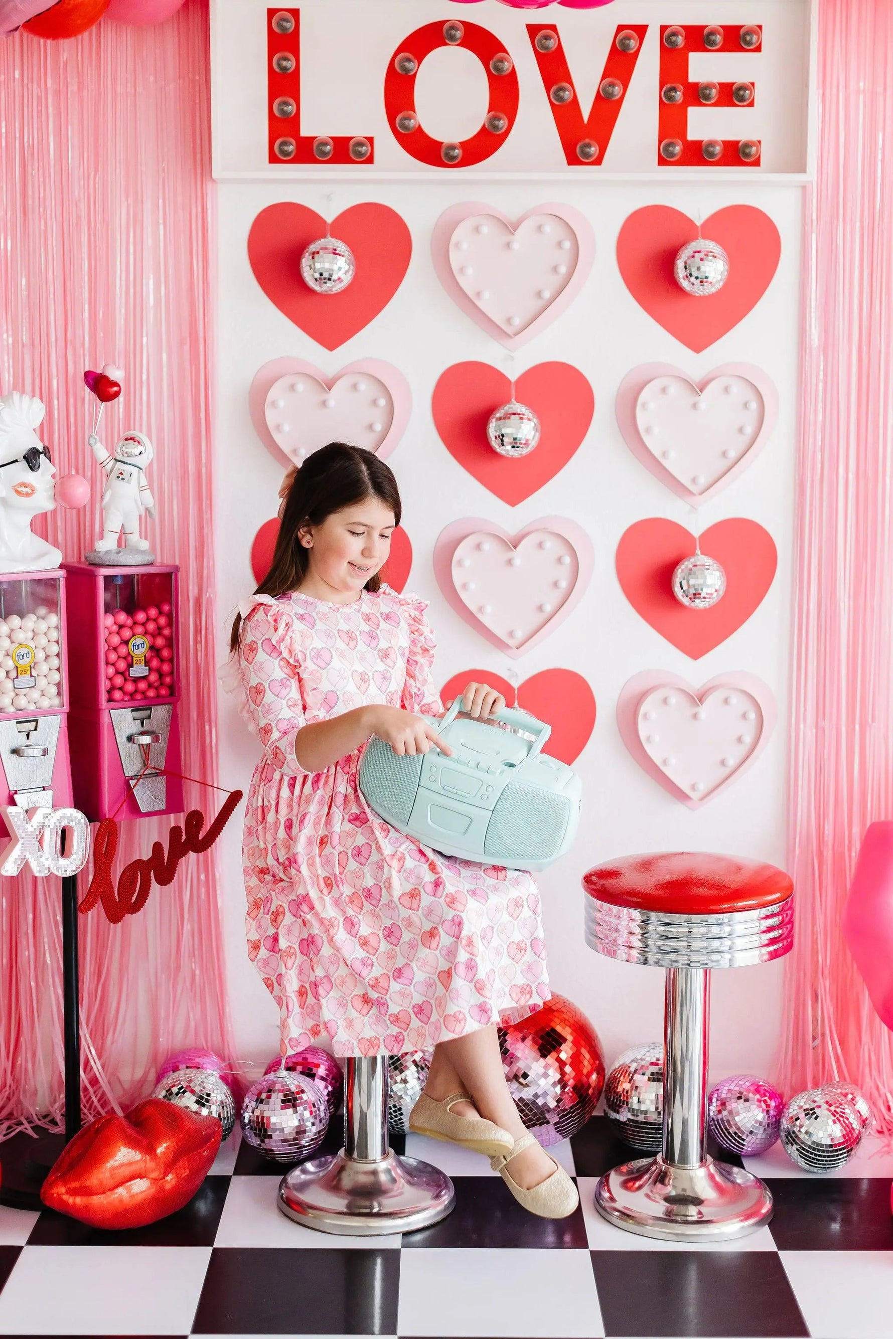 Mila & Rose ® Melt My Heart 3/4 Sleeve Ruffle Twirl Dress - 