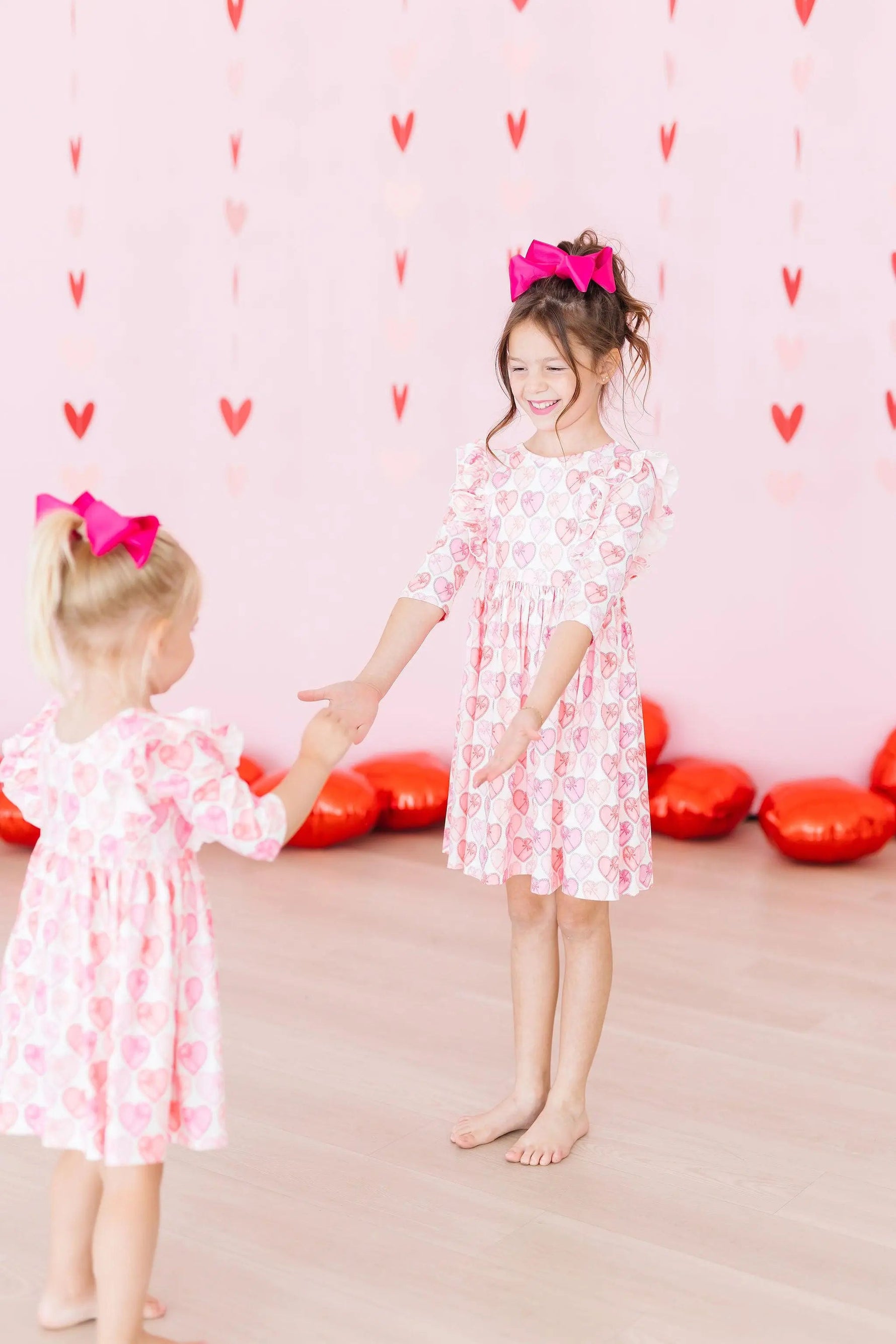 Mila & Rose ® Melt My Heart 3/4 Sleeve Ruffle Twirl Dress - 