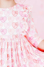 Mila & Rose ® Melt My Heart 3/4 Sleeve Ruffle Twirl Dress - 