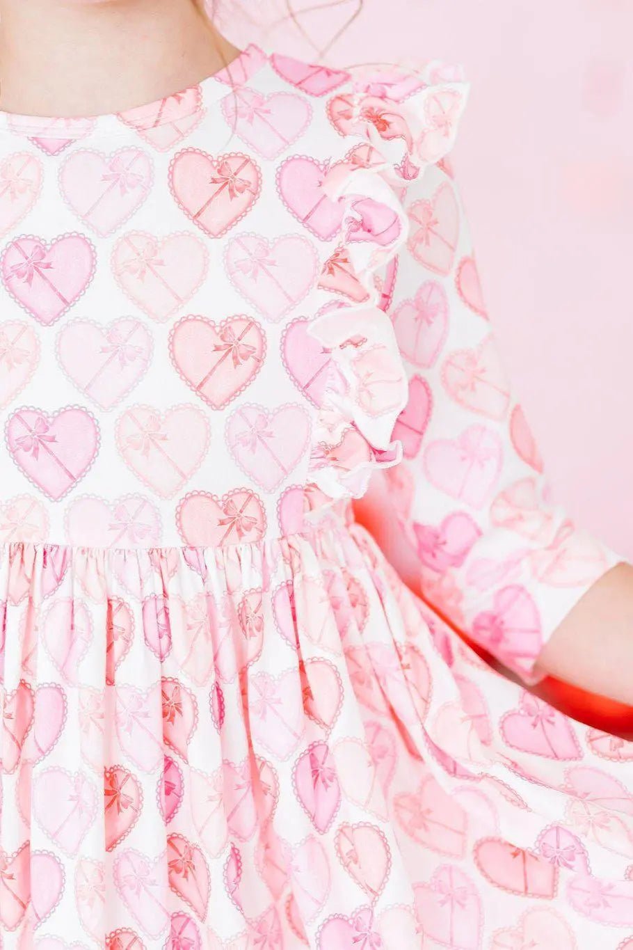 Mila & Rose ® Melt My Heart 3/4 Sleeve Ruffle Twirl Dress - 