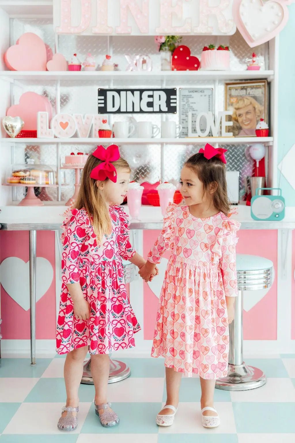 Mila & Rose ® Melt My Heart 3/4 Sleeve Ruffle Twirl Dress - 