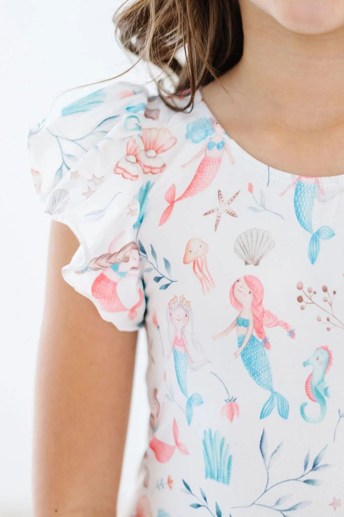 Mila & Rose ® Mermaid Friends S/S Flutter Sleeve Leotard - 