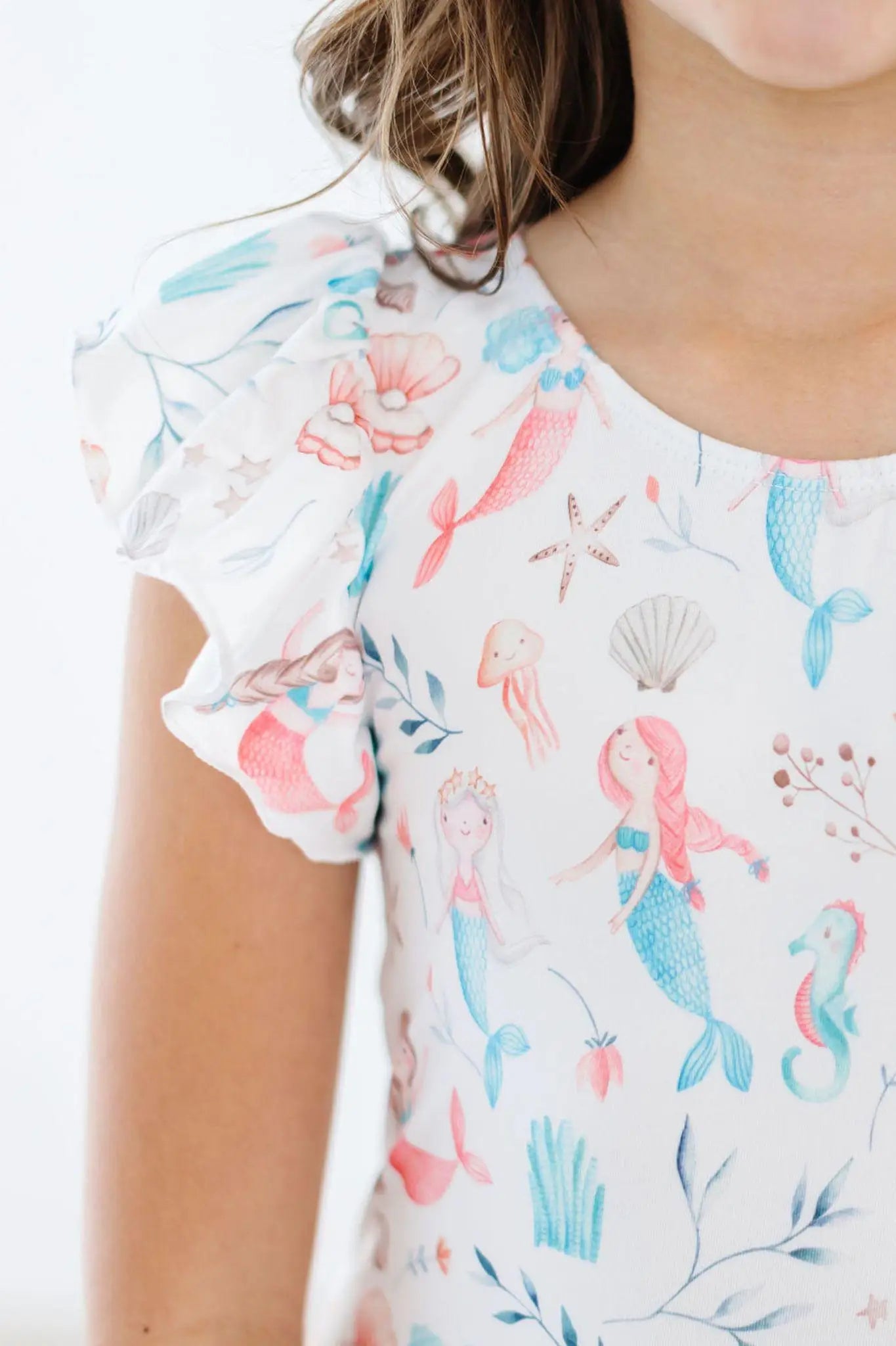 Mila & Rose ® Mermaid Friends S/S Flutter Sleeve Leotard - 