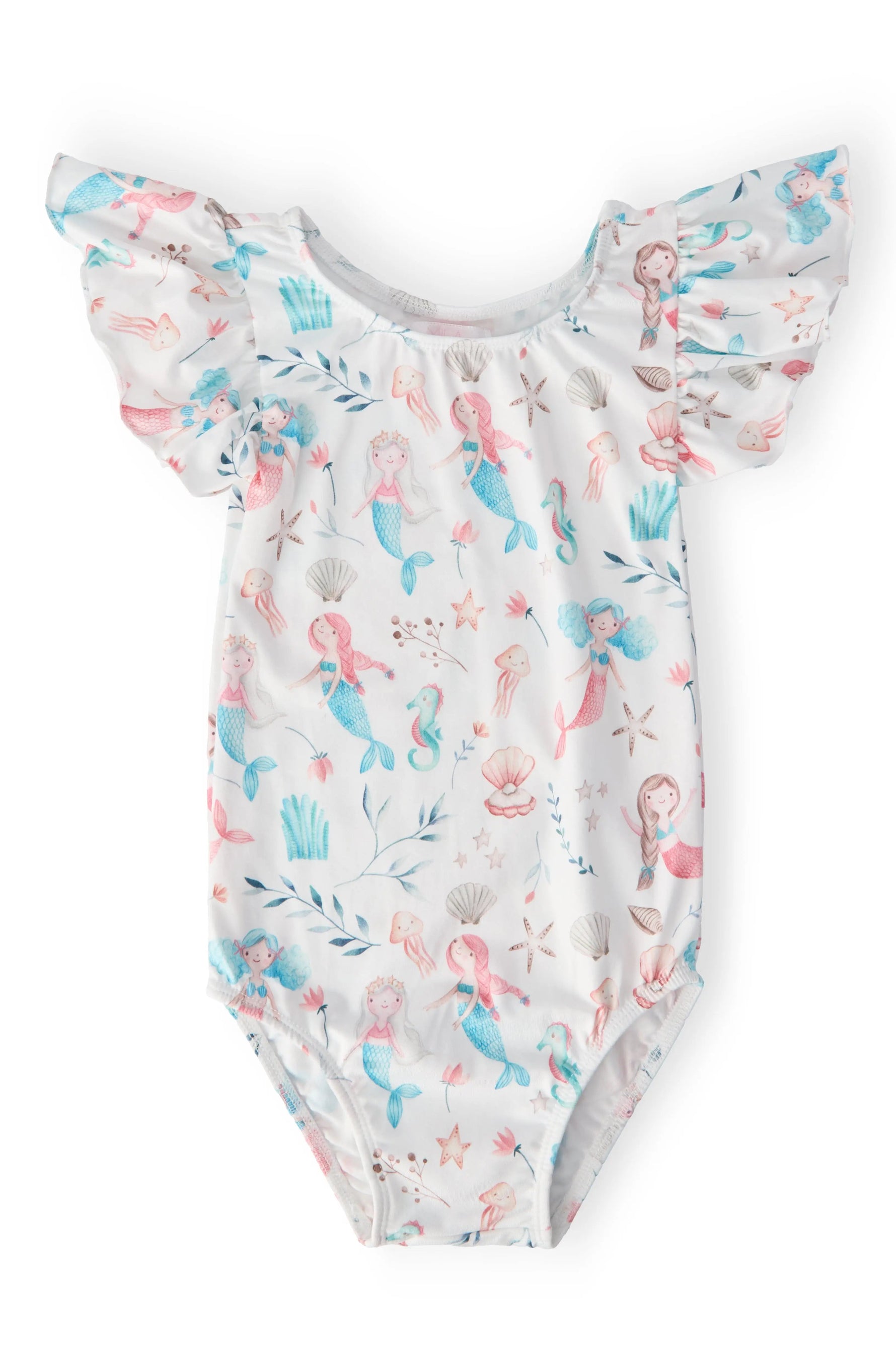 Mila & Rose ® Mermaid Friends S/S Flutter Sleeve Leotard - 