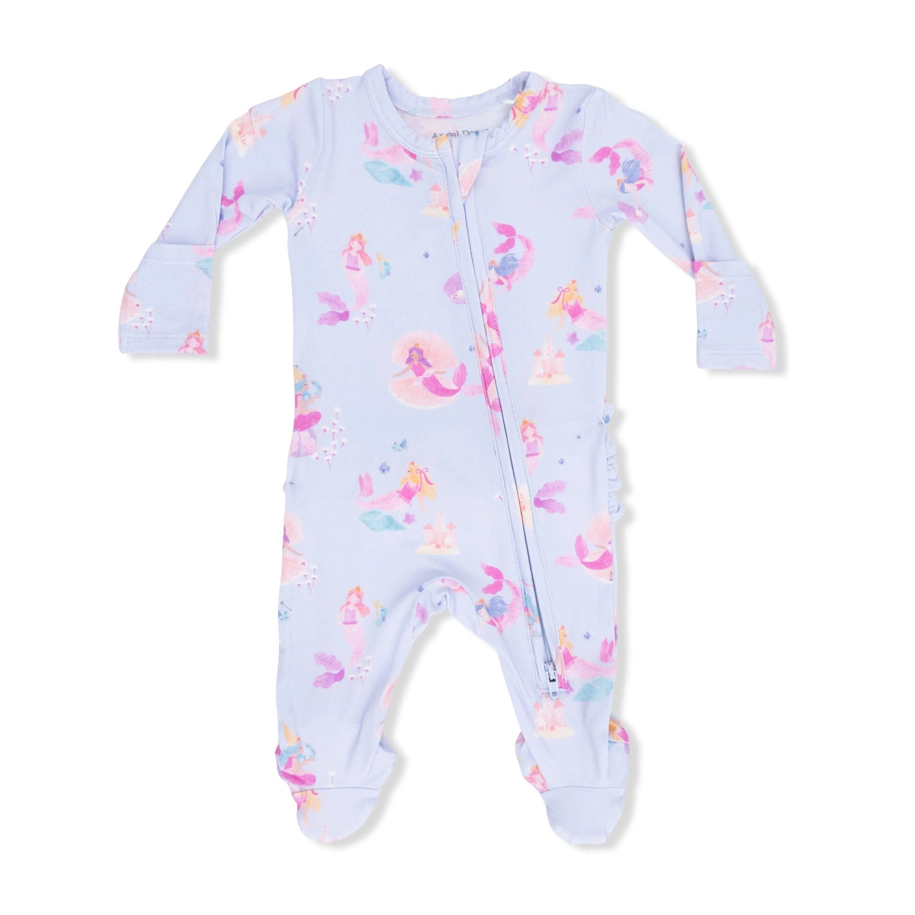Angel Dear Mermaid Princesses - 2 Way Ruffle Back Zipper Footie - 