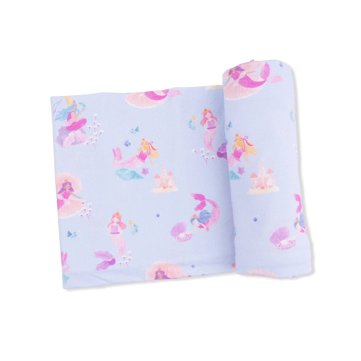 Mermaid Princesses - Swaddle Blanket - Pink, Mythical creature, Linens, Fictional character, Bath Toy | Everetts Place