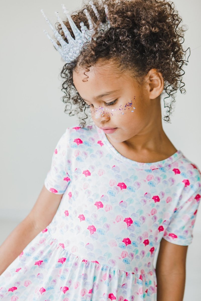 Mila & Rose ® Mermaid Scales S/S Pocket Twirl Dress - 