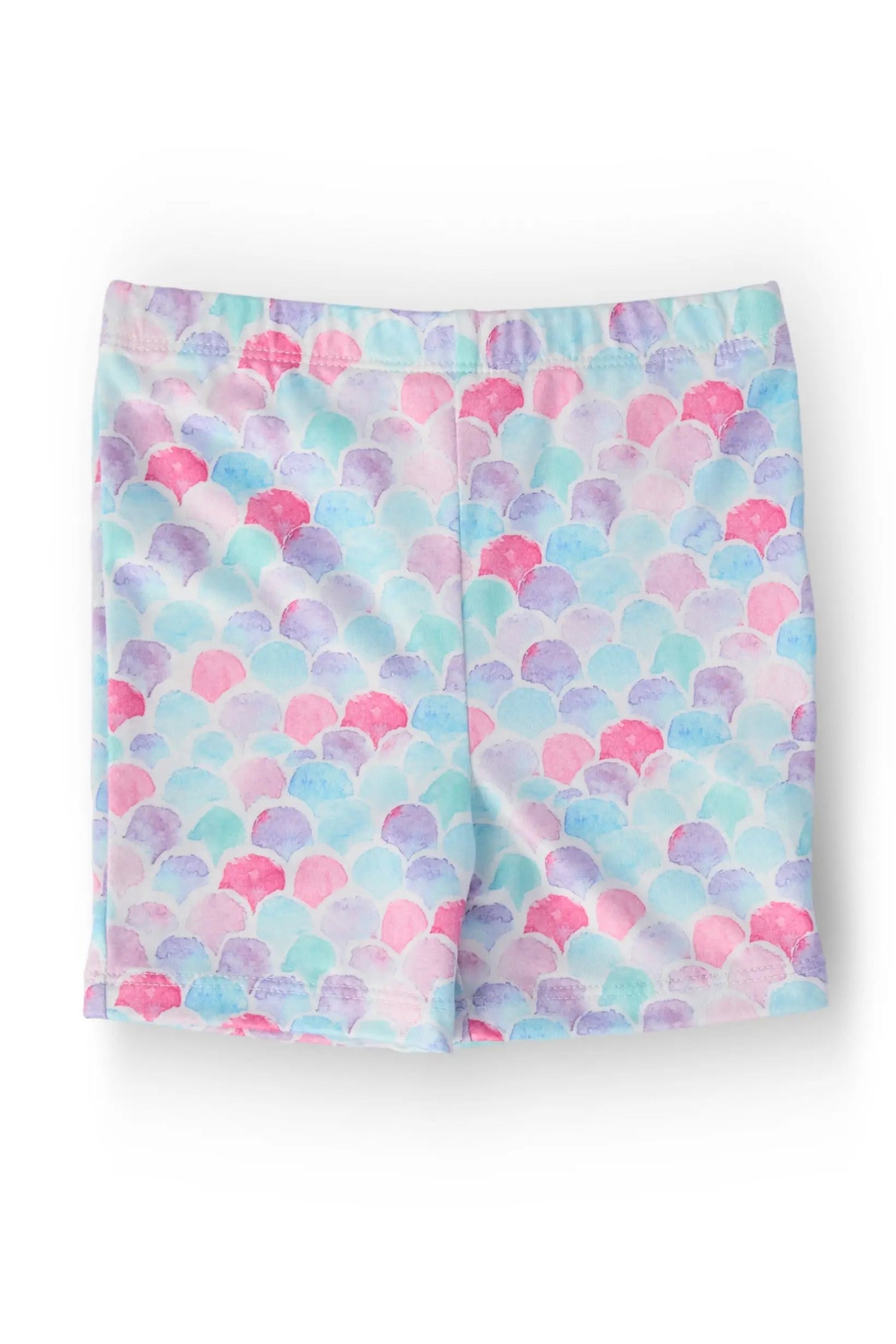 Twirl shorts in a mermaid scales print with a high-waisted fit
