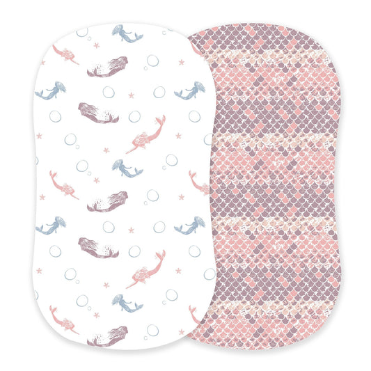 Mermaids And Scales Bamboo Changing Pad Cover Bassinet Sheets for Standard Mattresses Newcastle Classics
