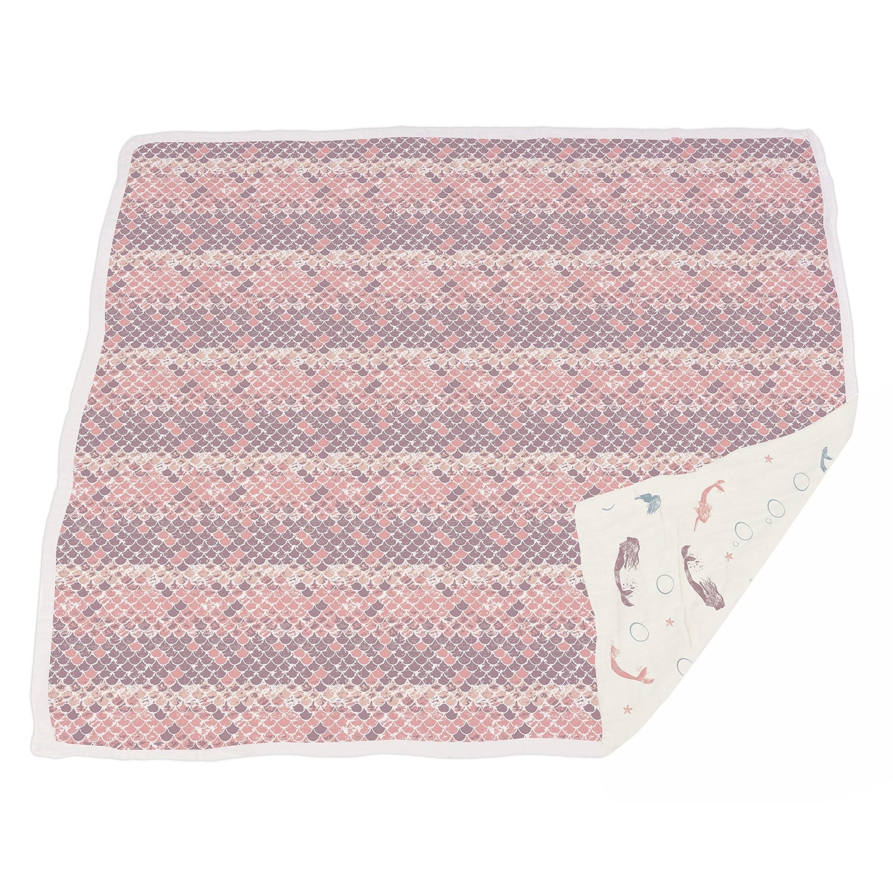 Newcastle Classics Natural Bamboo Muslin Blanket with Mermaid Design for Cozy Kids - Baby & Toddler > Swaddling & Receiving Blankets > Receiving Blankets Bamboo Newcastle Blanket